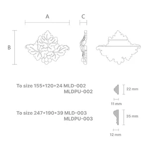 Grape center onlay for moulding 